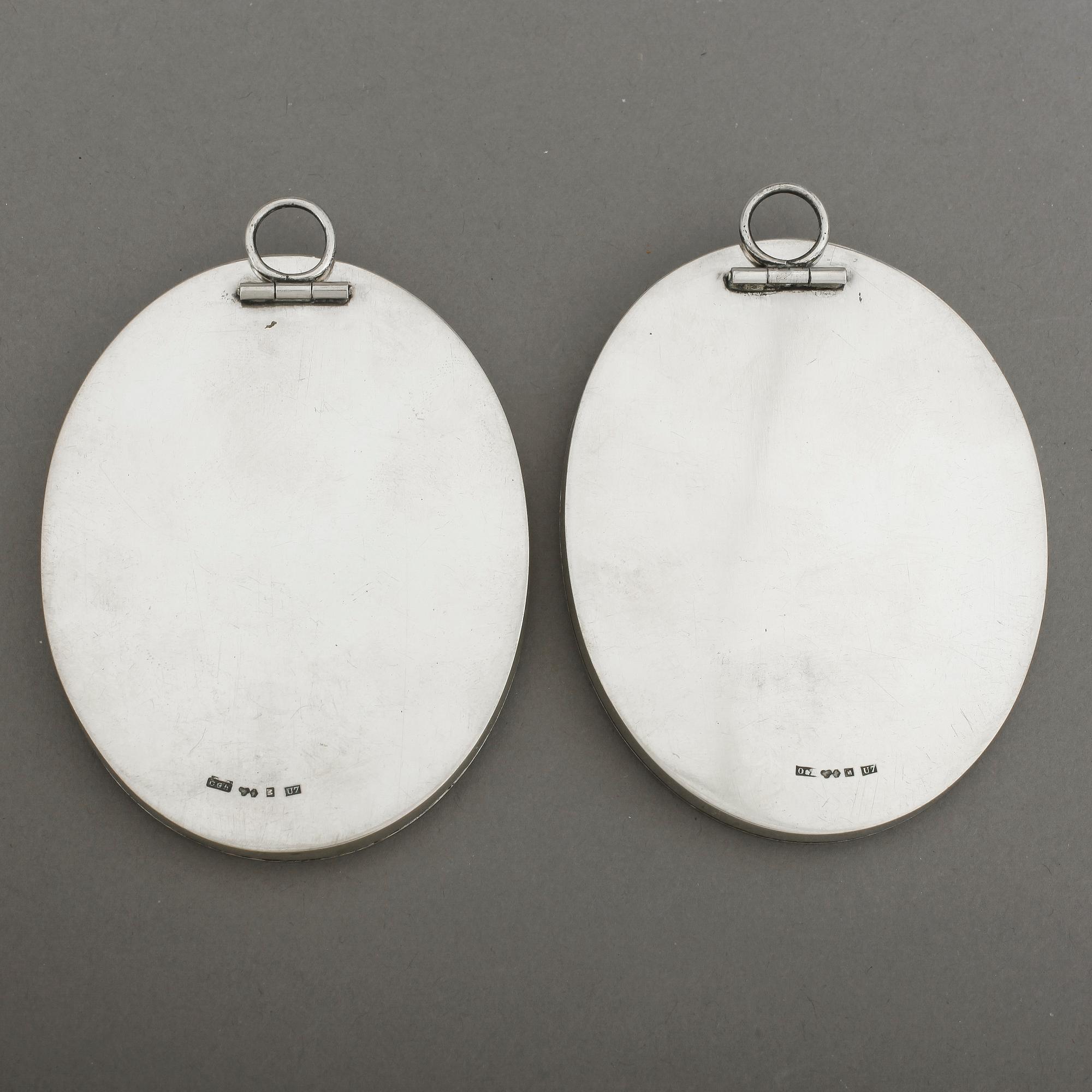 RAMAR, ett par, silver, svenska stämplar 1922. Vikt totalt 134 g.