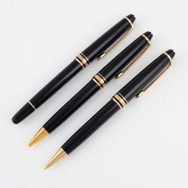Montblanc, reservoirpennor, 2 st, samt kulspetspenna, Meisterstück.