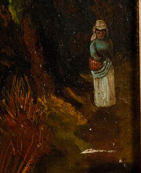 OKÄND KONSTNÄR, olja på duk, signerad F W Broadbent och daterad 1886.