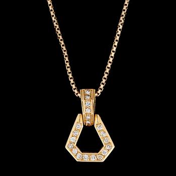 44. A brilliant cut diamond pendant, tot. app. 0.75 cts.