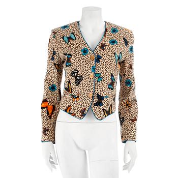 394. KENZO jungle, a butterfly printed cottonblend jacker. French size 40.