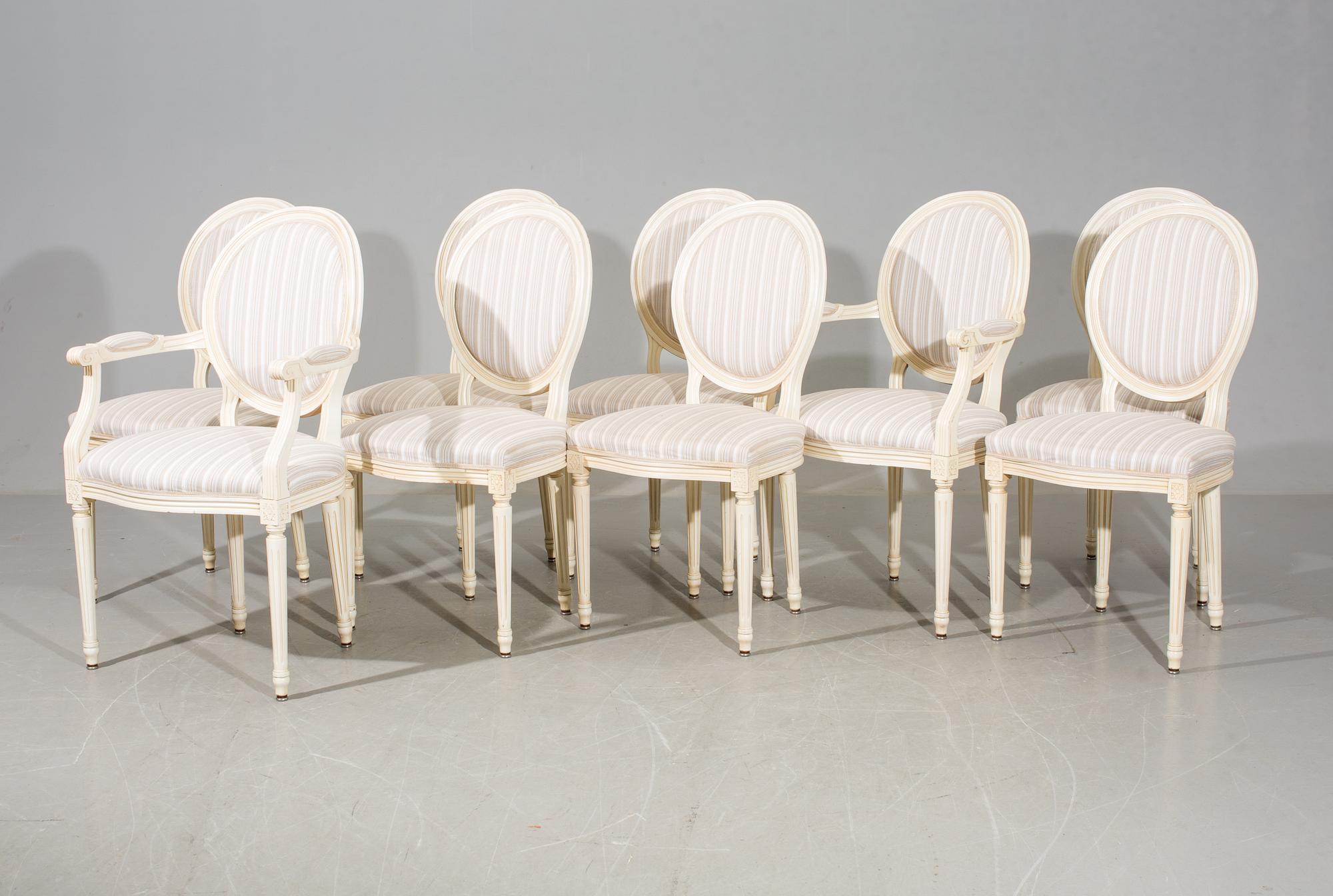 MATGRUPP, 13 delar, gustaviansk stil, 1900-talets andra hälft.