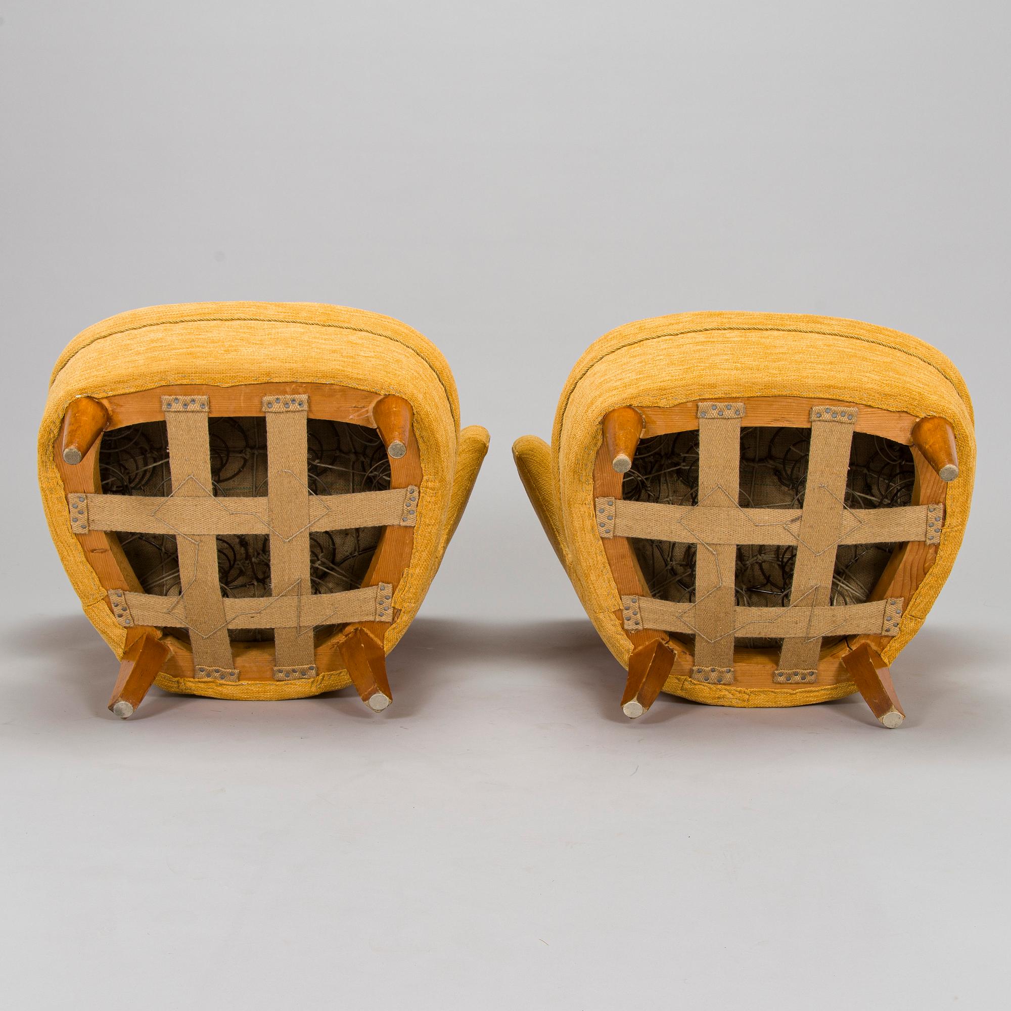 A pair of armchairs, mid-20th century.