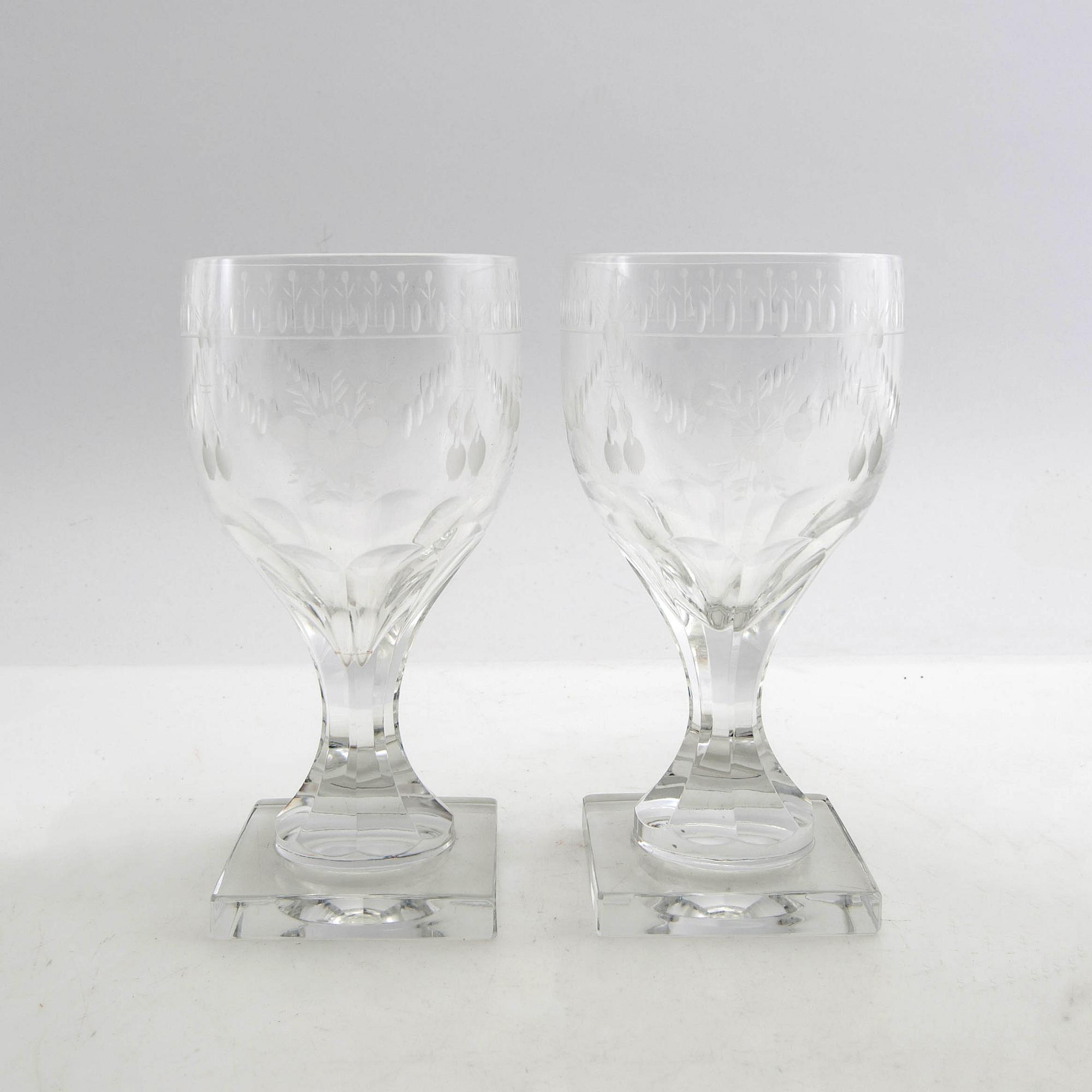 Elis Bergh, Vinglas 12 st "Flach" Kosta 1900-talets första hälft.