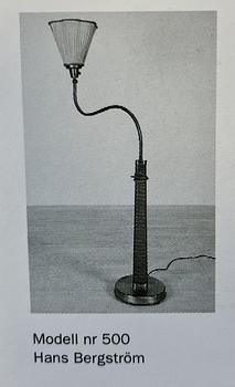 Hans Bergström, golvlampa, modell "505", ateljé Lyktan, Åhus 1930-40-tal.