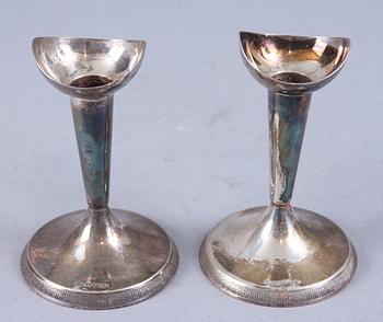 LJUSSTAKAR, ett par, silver, GAB, Stockholm, 1963.