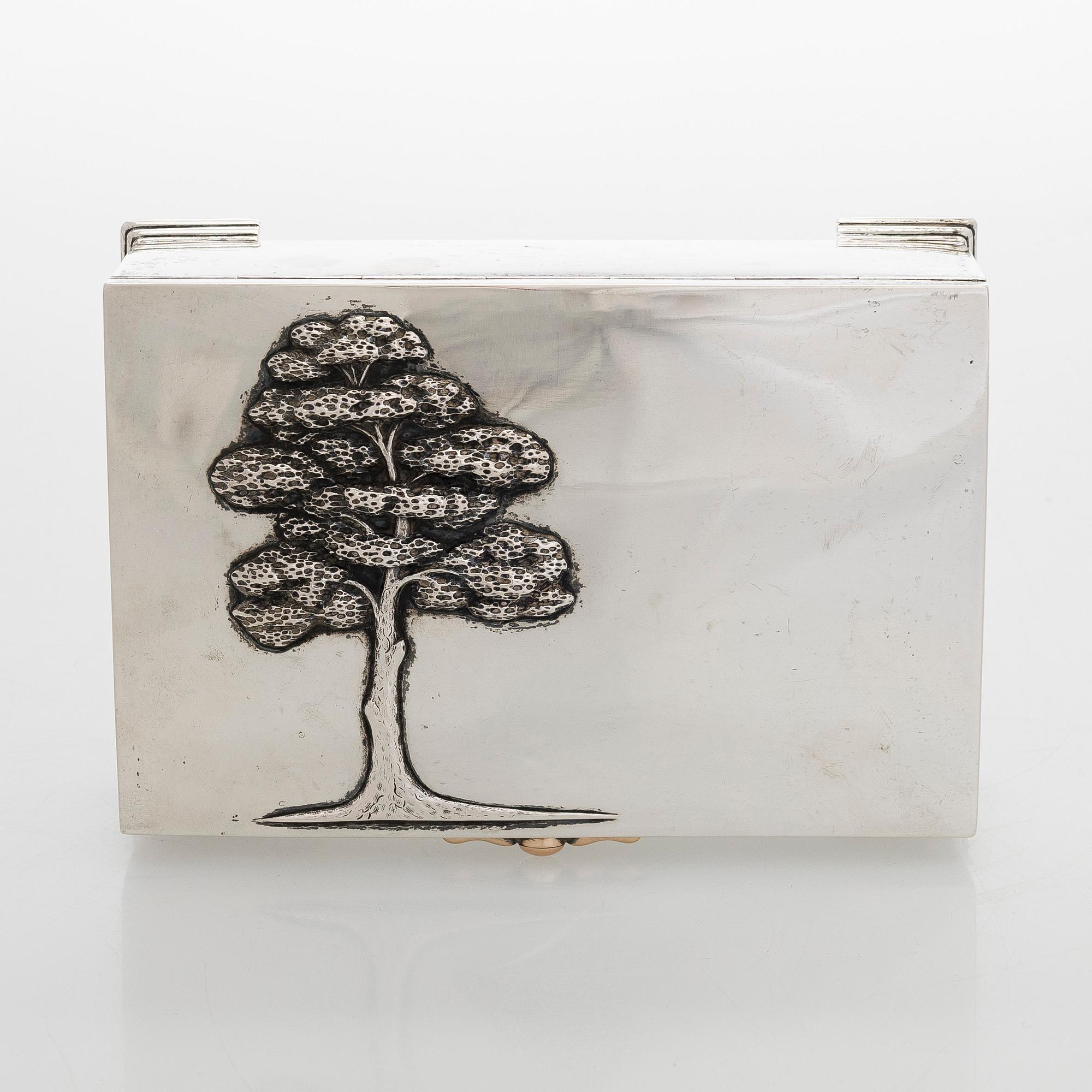 Kustaa Severin Sahlstedt, a 1920s silver cigar box, Turku 1929.