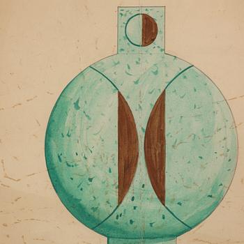 Vilhelm Bjerke-Petersen, Vase in Turquoise and Brown.