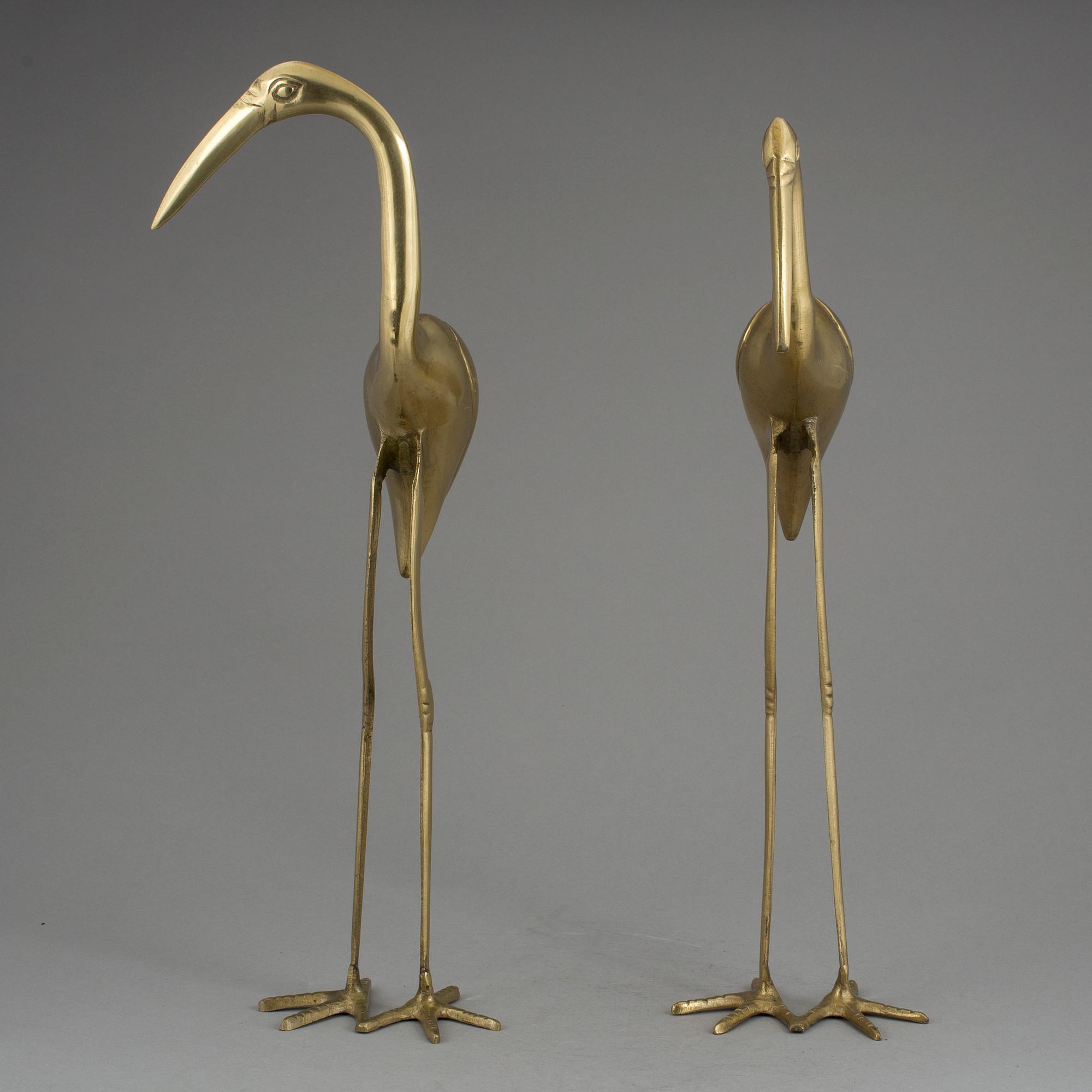 INREDNINGSSKUPTURER, 2 st, mässing, 1900-talets slut.