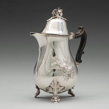 A Swedish 18th century silver coffee-pot, mark of Andreas Rönnov, Hälsingborg 1789.