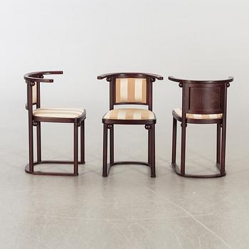 JOSEF HOFFMANN, a set of six "bat" chairs Wittmann Austria later part of the 20th century.