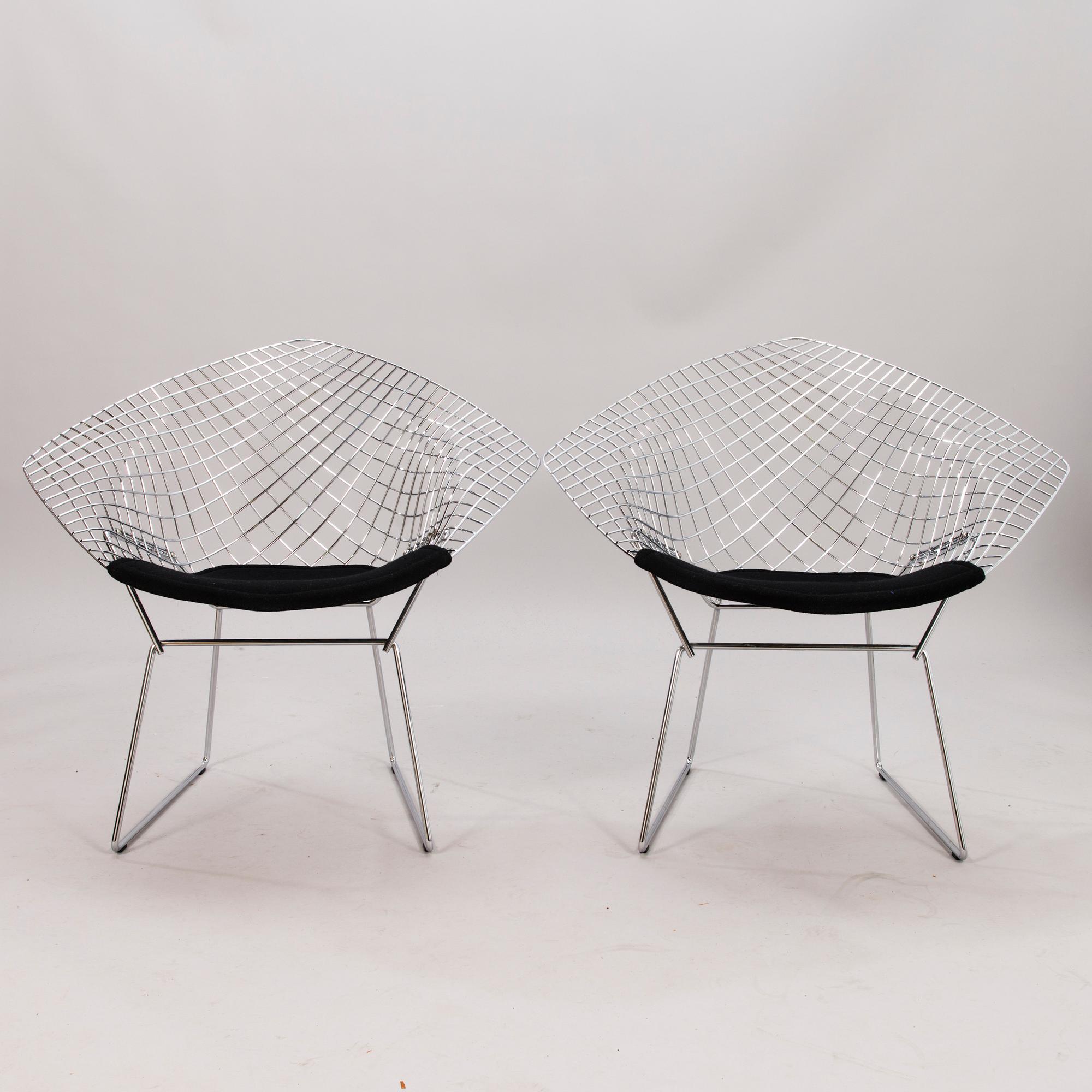 HARRY BERTOIA, nojatuolipari, "Diamond Chair", Knoll, malli muotoiltu vuonna 1952.