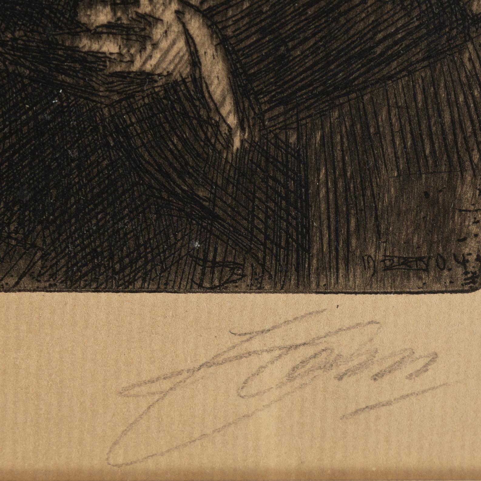 ANDERS ZORN, etsning, 1904, signerad med blyerts.
