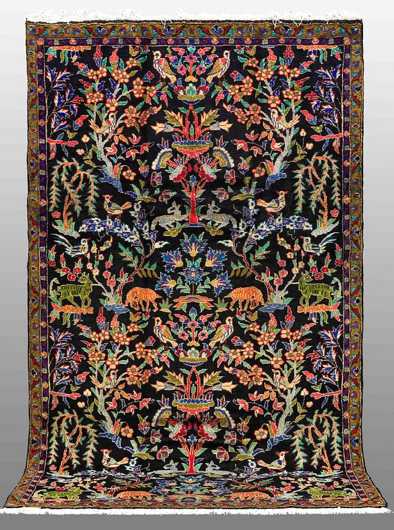 a Figural Fariden carpet (Esfahan area) 307 x 185 cm.