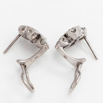 Earrings, brilliant cut diamonds circa 3.40 ct in total, 14K white gold.