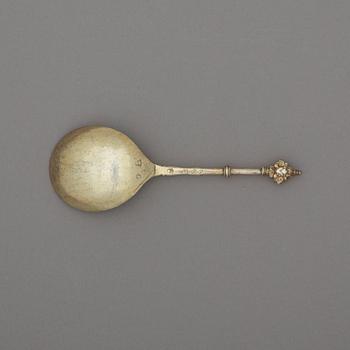 A Swedish 17th century silver-gilt spoon, possibly of Friedrich Richter, Stockholm 1695.