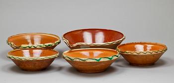 PARTI KERAMIK, 5+5, allmoge, Sverige 1800-tal.