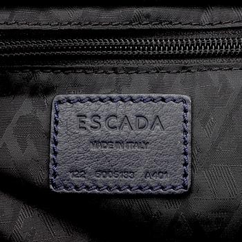 ESCADA, a blue leather shoulder bag.