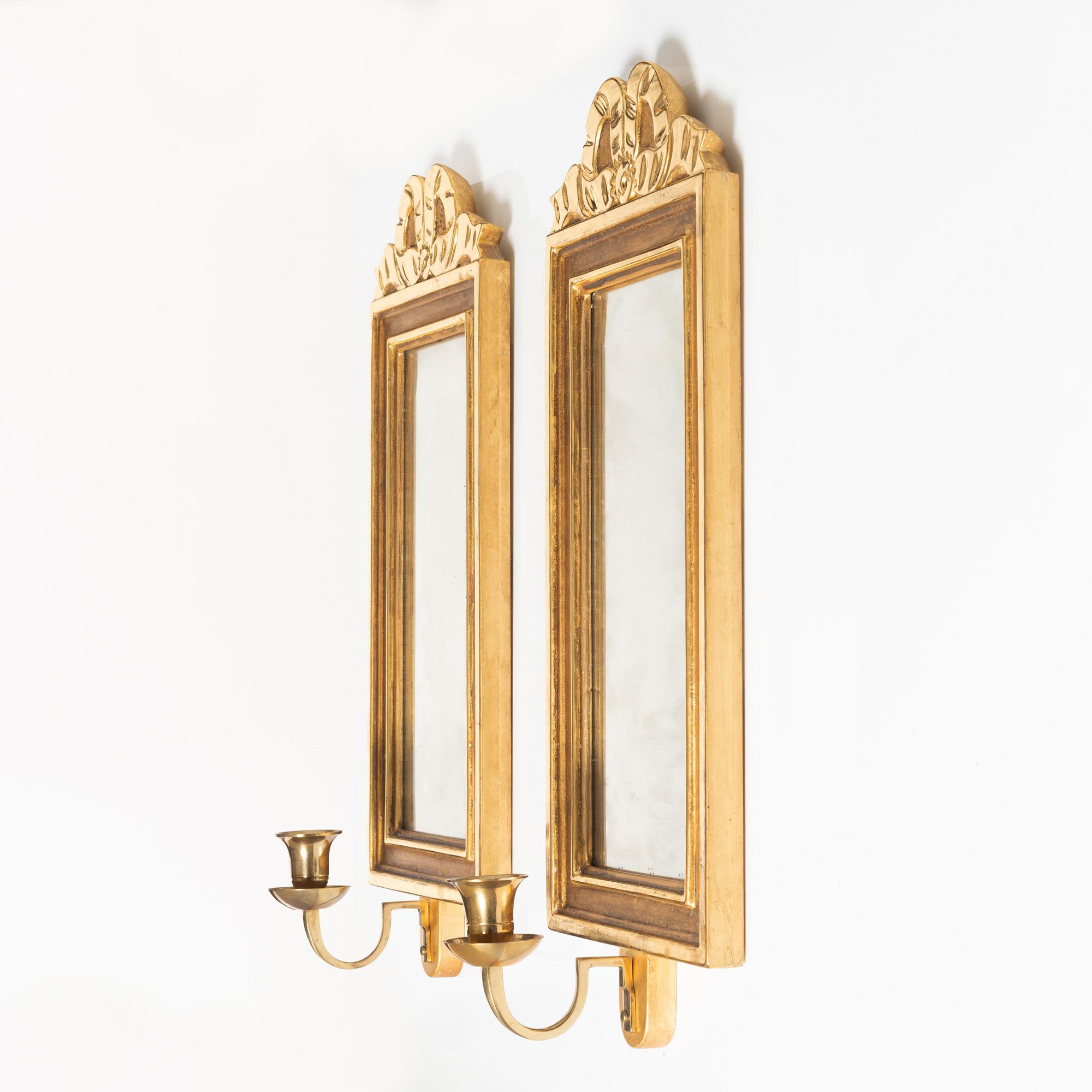 Mirror sconces, a pair, Gustavian style, 2000.