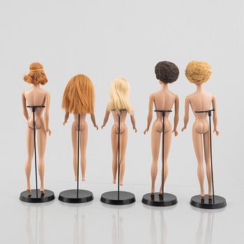 Barbie dolls, 5 pcs, Mattel, 1960s.