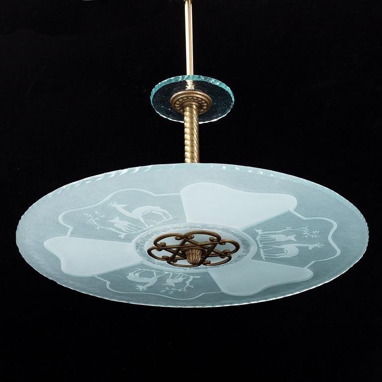 An art deco ceiling light. First half of the 20th Century.