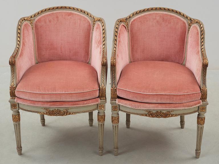 BERGERER, ett par, Louis XVI-stil, 1900-tal-talets första hälft.
