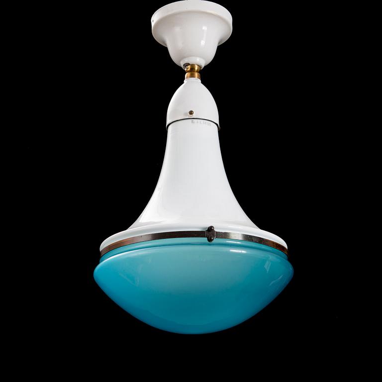 A PETER BEHRENS PENDANT LAMP "Luzette" L1530 + L1531 for AEG, the first half of the 20th century. Total height ca 54 cm.