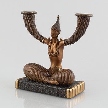 Erté, a "Fortune" sculpture/candleholder, numbered 87/395, 1987.