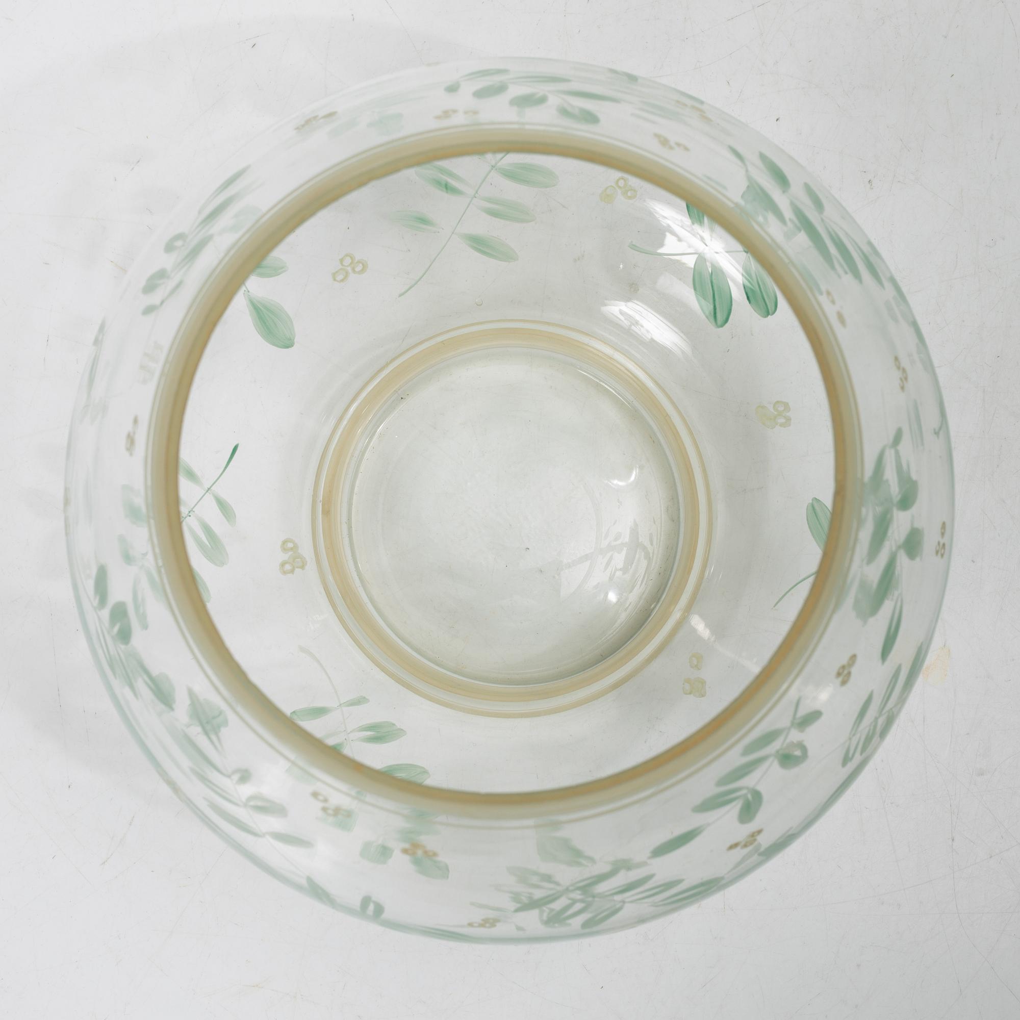 Vase, painted glass, Köklax Glasbruk, Finland 1940s.