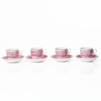 Twelve cups and saucers, England, 19th century.