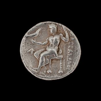 ANTIKT MYNT, silver. Alexander III(den Store). Grekland, ca 17g.