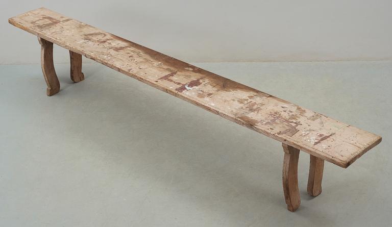 LÅNGBÄNK, allmoge, daterad 1818.