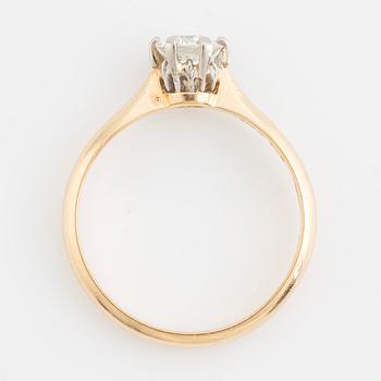 One-stone ring with an old-cut diamond.