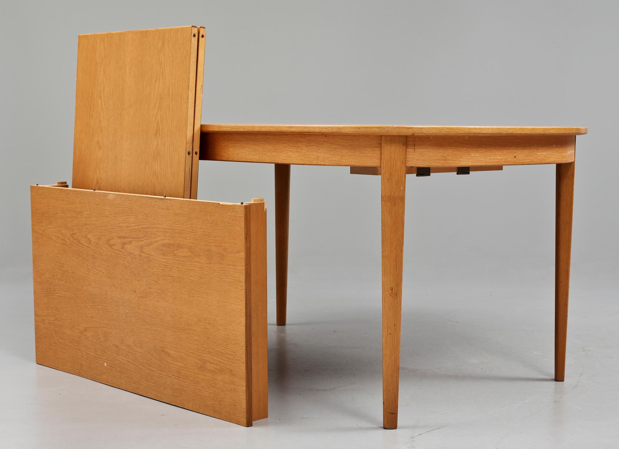 MATGRUPP, 7 delar, "Calmare Nyckel", Carl Malmsten, Åfors möbelfabrik, 1900-talets andra hälft.