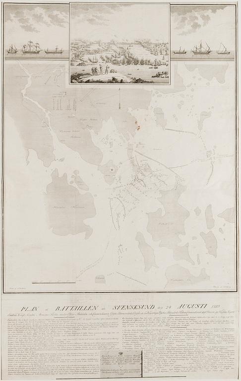 KARTA, SLAGET VID SVENSKSUND AUGUSTI 1789. Ritad av G.Wallberg och graverad av Jacob Gillberg.