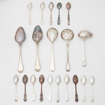 Cutlery, 20 pieces, silver, 19th-20th century.
