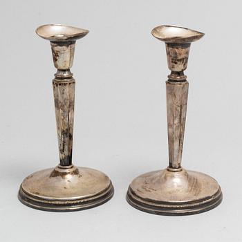 A pair of silver candle holders, KG Markströms Guldsmeds AB, Uppsala, 1968, 386 gram.