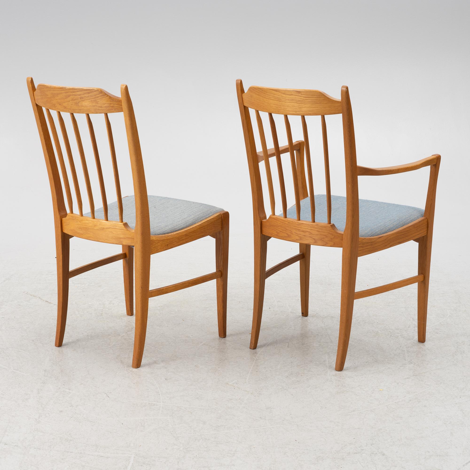 Carl Malmsten, stolar, 6 st, karmstolar 2 st, "Calmare Nyckel", 1900-talets slut.