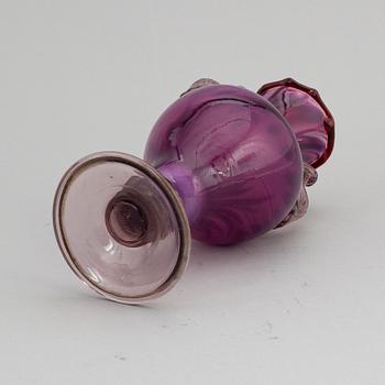 Simon Gate, & Knut Bergqvist, Heinrich Wollman, a purple graal glass vase, Orrefors Sweden 1917.