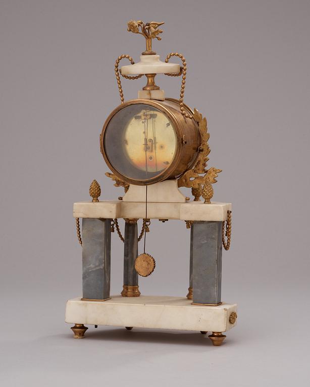 A Louis XVI late 18th century mantel clock, J L Roque Paris.