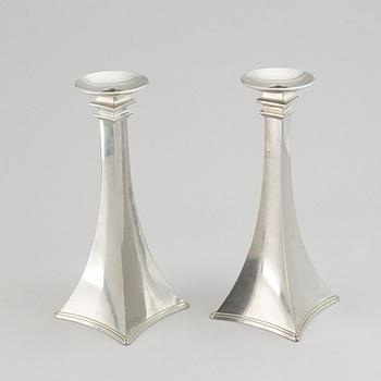 Just Andersen, ljusstakar, ett par, tenn, Danmark, 1920-30-tal.