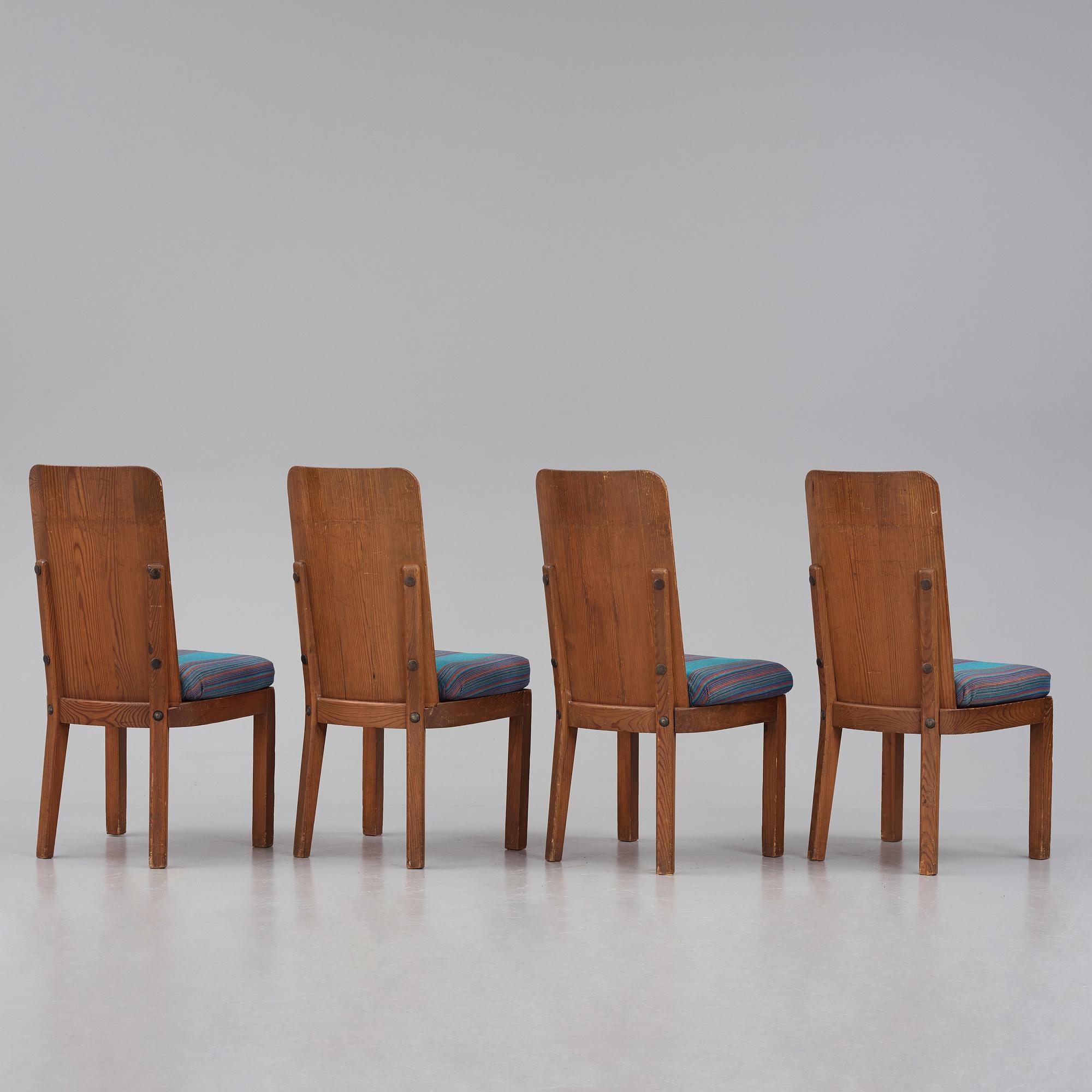Axel Einar Hjorth, stolar, 4 st "Lovö", Nordiska Kompaniet, 1930-tal.
