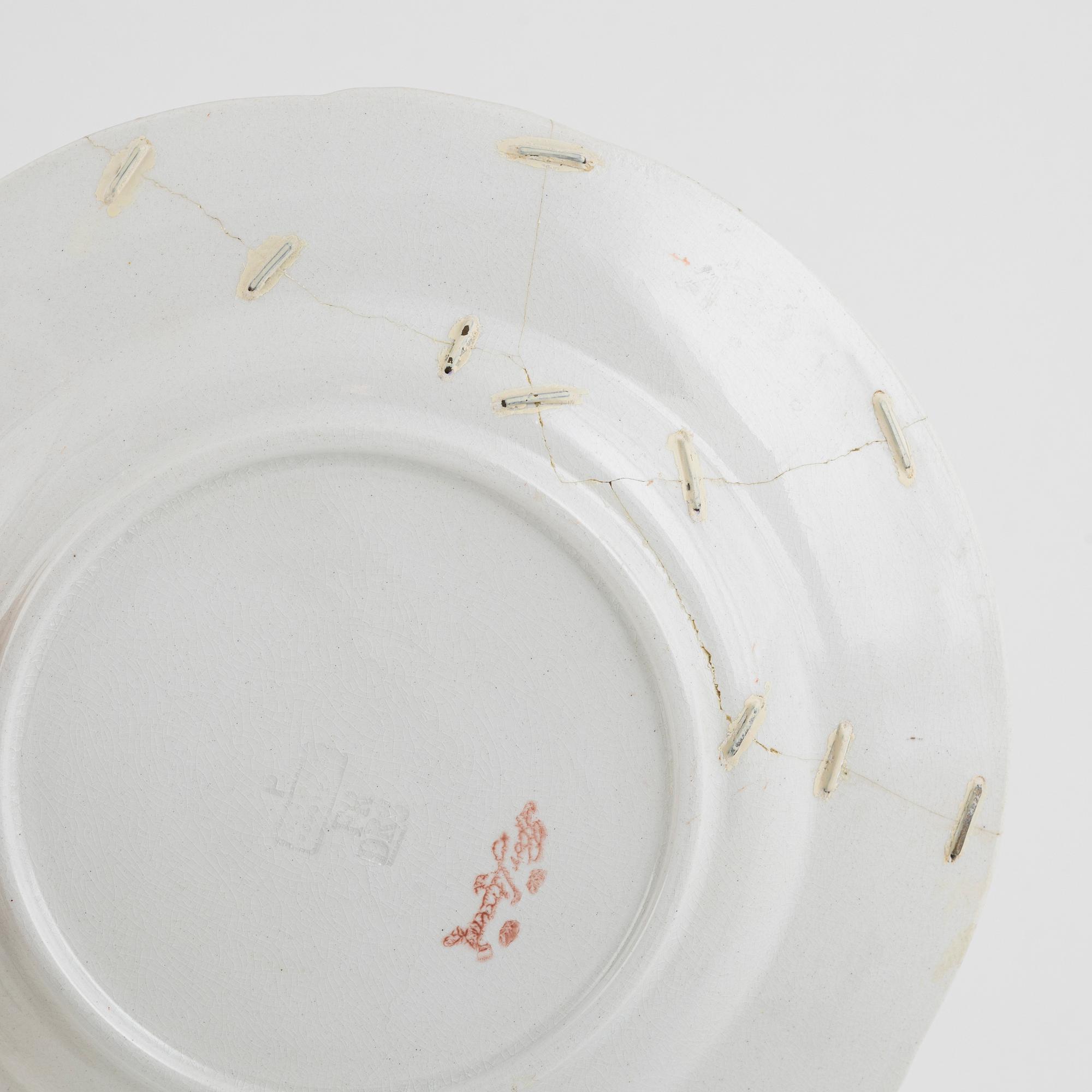 Alf Wallander, crayfish service, 13 pieces, earthenware, Rörstrand.