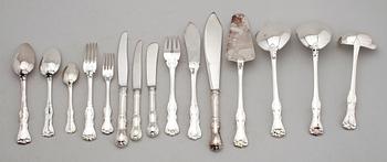 BESTICK, silver, 125 delar, "Olga", GAB, Stockholm 1980/90-tal. Total vikt ca 6300 g.