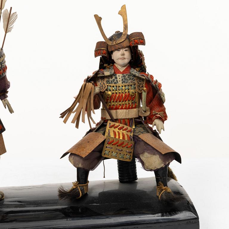 Two Japanese 'Hina' dolls, Showa, 1900s.
