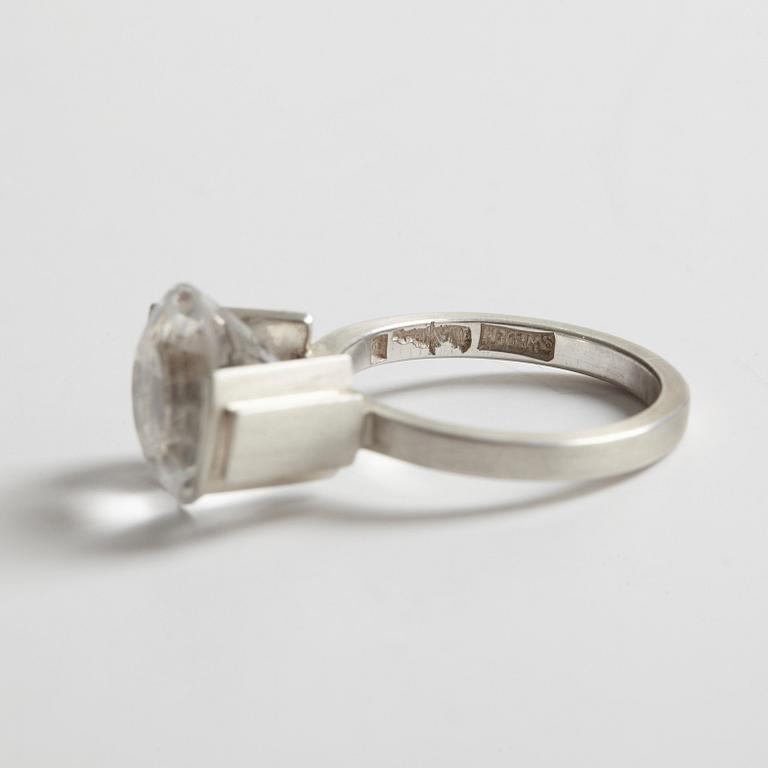 Wiwen Nilsson, ring, Lund 1962, sterling med bergkristall.