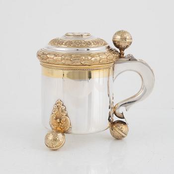 A Swedish silver Baroque style beaker, mark of CG Hallberg, Stockholm 1950.