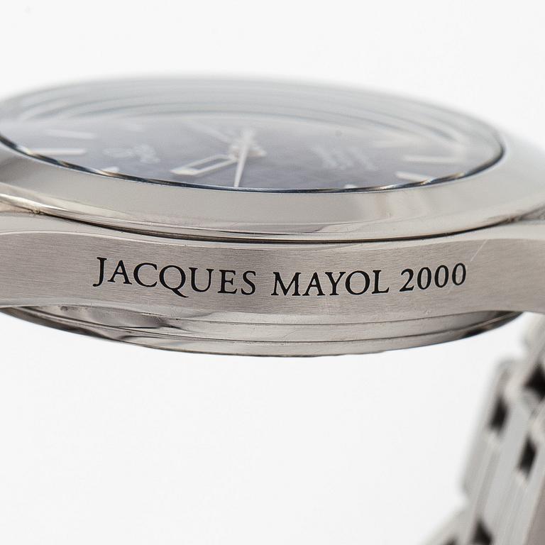 Omega Seamaster, Jaques Mayol limited edition / Dolphin, 36 mm, steel, automatic, sapphire crystal.