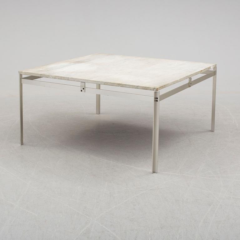 A metal coffee table with marble top, 1970s.