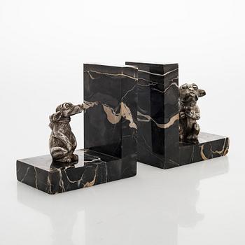 A pair of bookends, marked Bertin, France presumably around 1925-30s.